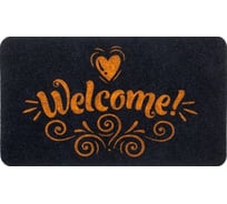 Коврик влаговпитывающий Dekorelle SOFT 005 Welcome, темно-серый, размер 40x60 см 1 шт 110015