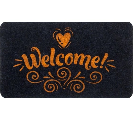 Коврик влаговпитывающий Dekorelle SOFT 005 Welcome, темно-серый, размер 45x75 см 1 шт 111015 1