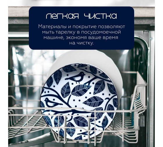 Набор тарелок , Japanese Collection, Очарование, 2шт, D20см, цвет белый/синий Homium set2platejcnew26wblue