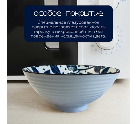 Набор тарелок , Japanese Collection, Очарование, 2шт, глубокие, D20см, цвет белый/синий Homium set2platejcnew27wblue