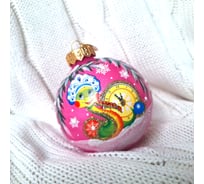 Елочная игрушка-шар КОЛОМЕЕВ Змея Марина Символ года 2025 размер 8 см из стекла в подарочной упаковке УТ-00002937