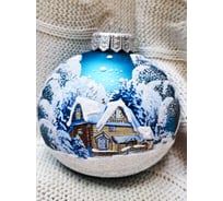 Елочная игрушка-шар КОЛОМЕЕВ Змея в корзине Символ года 2025 размер 8 см из стекла в подарочной упаковке УТ-00002954