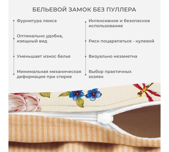 Комплект постельного белья Ecotex Гармоника евро с простыней на резинке хлопок 160x200x20 КГЕР16/Каприйский ирис
