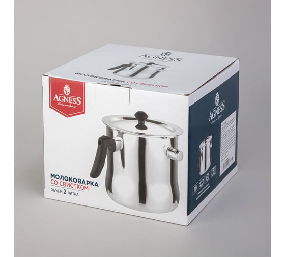 Молоковарка Agness со свистком и крышкой, 2 л 916-426