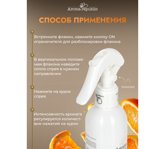 Интерьерный парфюм Aroma Republic арома-спрей 250 мл, №17 Orange wood 9 93856