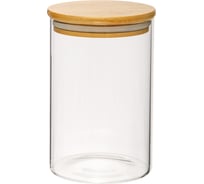 Набор из 2-х банок Handy Home с бамбуковой крышкой, Д100 Ш100 В150, 950 мл, прозрачный SET2(Muj-08)