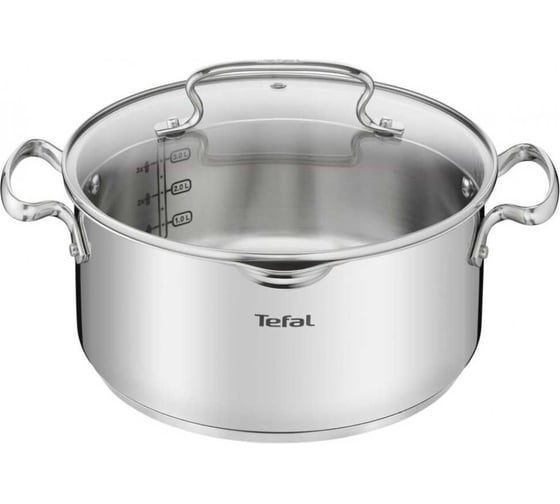 Кастрюля TEFAL Duetto+ G7194655 4.7 л диаметр 24 см с крышкой стальной 2100113152 1361571