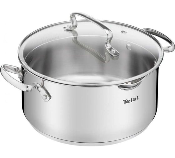 Кастрюля TEFAL Duetto+ G7194655 4.7 л диаметр 24 см с крышкой стальной 2100113152 1361571
