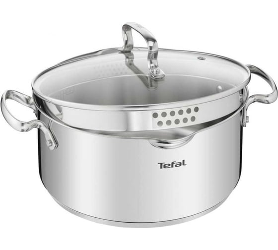 Кастрюля TEFAL Duetto+ G7194655 4.7 л диаметр 24 см с крышкой стальной 2100113152 1361571