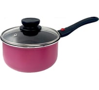 Ковш JARKO 16 см, со стеклянной крышкой, фуксия JPC-416-21/1