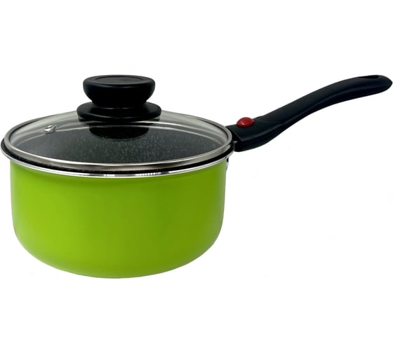 Ковш JARKO 16 см, со стеклянной крышкой, лайм JPC-416-21/2