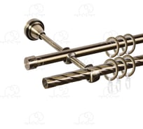 Карниз металлический ООО АС Март Грейс D16К/16Г, антик, 2,0 м, в упаковке 4812634009436