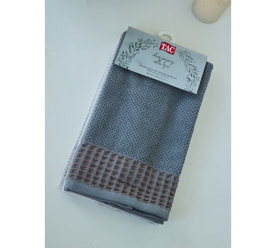 Набор кухонных полотенец TAC 2шт 40x60/ KITCHEN, серый 2799