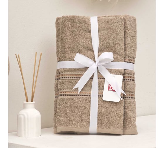 Набор полотенец TAC ELEGANCE/50x90/70x140/450 г/м2 COFFEE, кофе 2801 1