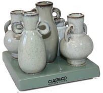 Ваза SCHEURICH керамика, комплект, на подставке, Botelli antik bunt, диаметр 12 см, длина 12 см, высота 10 см, разноцветная пастель 071930