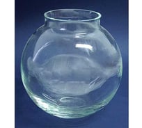 Шаровая ваза с кольцом Никольский завод светотехнического стекла ТОКИО1 большая, высота 19 см, диаметр 19 см 063720