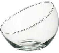 Шаровая ваза с косым резом Никольский завод светотехнического стекла Анабель прозрачная, высота 13 см, диаметр 157 мм 061662