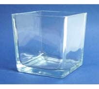 Квадратная ваза Никольский завод светотехнического стекла высота 14 см, диаметр 14 см 056446