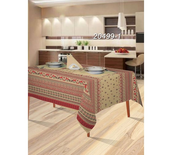 Скатерть Мастерская снов Мир вкуса 200x145 см, с МВО, Снежинка с1161шв/20499-1 1