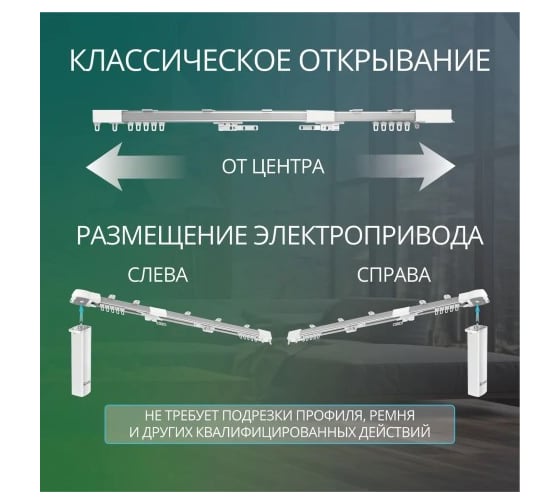 Умный телескопический электрокарниз Roximo 180-310 см Zigbee CRTKITZU1