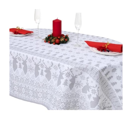 Скатерть Доляна Сканди стиль 110x146 см, 100% хлопок, 164 г/кв.м 3810788
