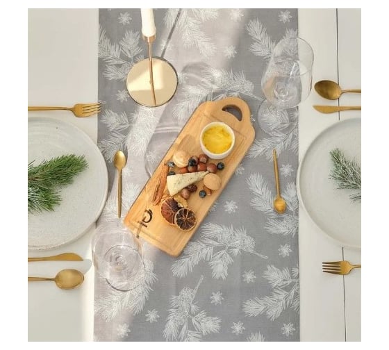 Дорожка Этель Серебрянные ветки 40x149 см, 100% хлопок, саржа 190 г/кв.м 9848016