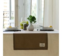 Дорожка Этель ECO, цвет оливковый, 40x136 см, 70% хлопок, 30% лен, 190 г/кв.м 9631110