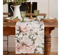 Дорожка на стол Этель Пионы 40x145 +/-5 см, 100% хлопок, саржа 190 г/кв.м 5376621