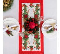 Дорожка на стол Этель Рождественский балл 30x70 +/-3 см, 100% хлопок, саржа 190 г/кв.м 3629037