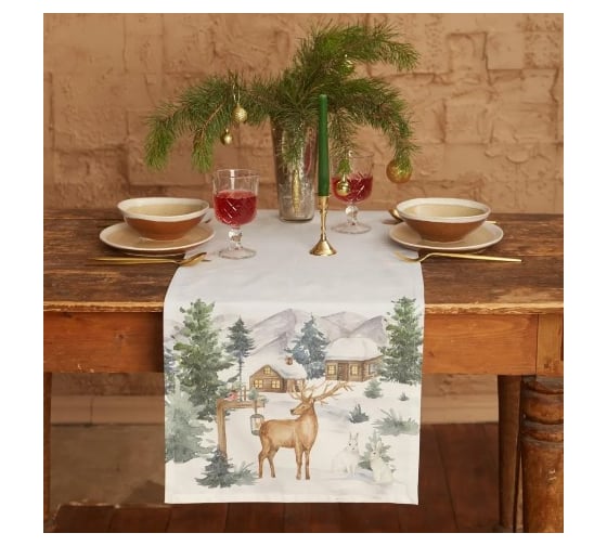 Дорожка на стол Этель Forest animals 40x147 +/- 5 см, 100% хлопок, саржа 190 г/кв.м 7346929