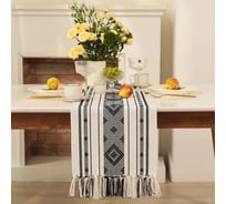 Дорожка Этель сканди цвет черный 38х150 см, 50% хлопок 50% лен 10429147