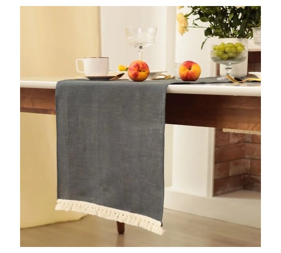 Дорожка на стол Этель Linen style 40x146 см, цвет серый микс,100% лен 10353319