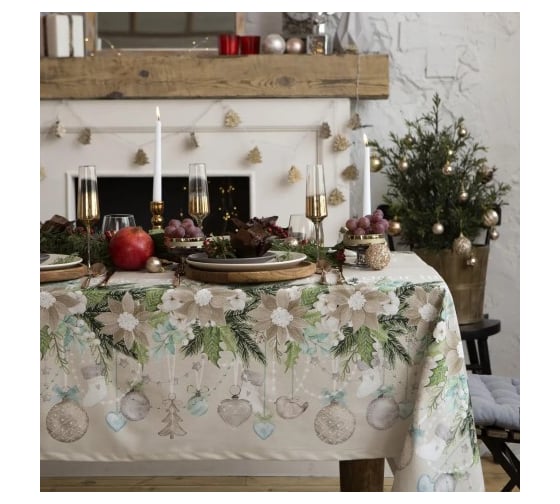 Скатерть Этель Beautiful Сhristmas 149x110 см с ГМВО, 100% хлопок, 190 г/кв.м 5035897