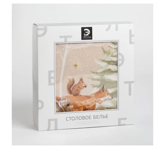 Скатерть Этель Christmas forest диаметр 150 +/- 3 см с ГМВО, 100% хлопок, саржа 190 г/кв.м 5072942