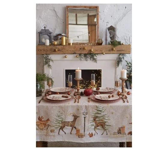 Скатерть Этель Christmas forest скатерть 150х220 +/-3 см с ГМВО, 100% хлопок, 190 г/кв.м 5072934