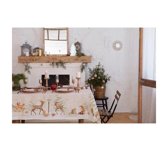 Скатерть Этель Christmas forest скатерть 150х220 +/-3 см с ГМВО, 100% хлопок, 190 г/кв.м 5072934