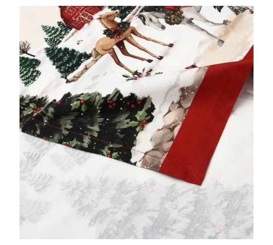 Скатерть Этель New Year's farm 149x250 см, 100% хлопок, саржа 190 г/кв.м 10658896