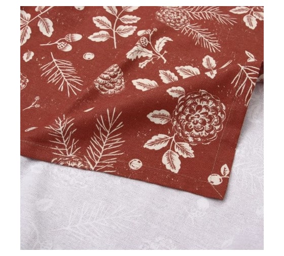 Скатерть Этель New Year's plants 149x250 см, 100% хлопок, рогожка 186 г/кв.м 10658891
