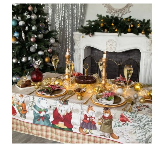 Скатерть Этель Winter holidays 150x180 см +/-3 см с ГМВО, 100% хлопок 4496650
