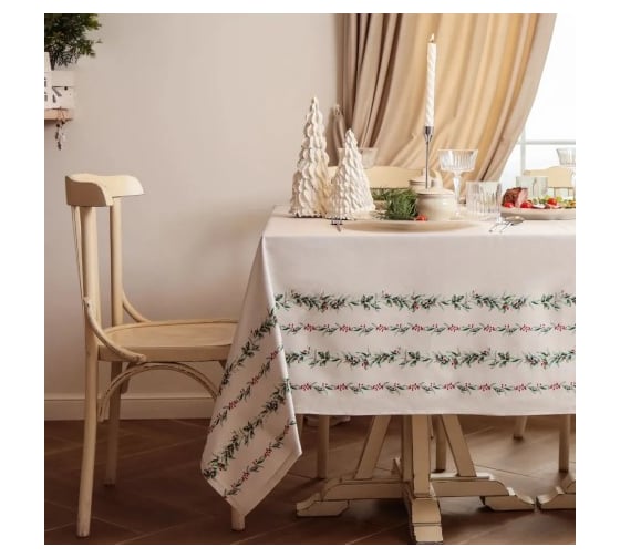 Скатерть Этель Веточки 149x180 см, 100% хлопок, саржа 190 г/кв.м 10658913