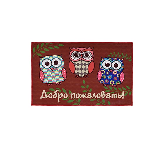 Влаговпитывающий коврик VORTEX Velur Совы 50x80 см 24241