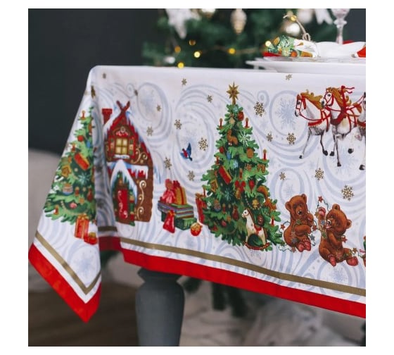 Скатерть Этель Новогодняя сказка 150x220 см +/-3 см с ГМВО, 100% хлопок 1652690
