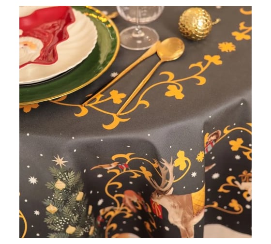 Скатерть Этель Fairy tale диаметр 150 см +/-3 см с ВГМО, 100% хлопок, саржа 190 г/кв.м 10554212