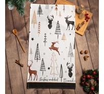 Полотенце Доляна X-Mas 40x70 см, 100% хлопок, рогожка 164 г/м2 4980247