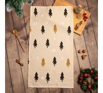 Полотенце Доляна Christmas mood 40x70 см, 100% хлопок, рогожка 164 г/м2 4980240