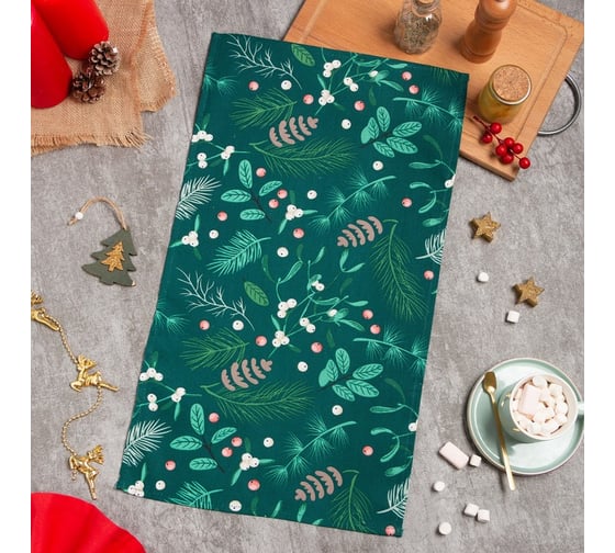 Полотенце Доляна Needles 35x60 см, 100% хлопок, рогожка 164 г/м2 9082556 1