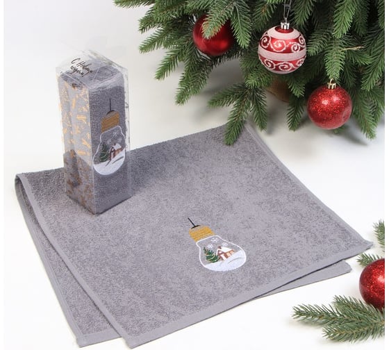 Махровое полотенце Этель Snow globe 30x60 см, 340 г/м2, 100% хл 9852155