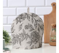 Грелка на чайник Этель Black flowers 28x28 см, 100% хлопок, 190 г/м2 10283371