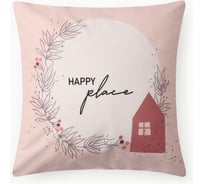 Чехол на подушку Этель Happy place, 40х40 см, 100 п/э, велюр 10440215