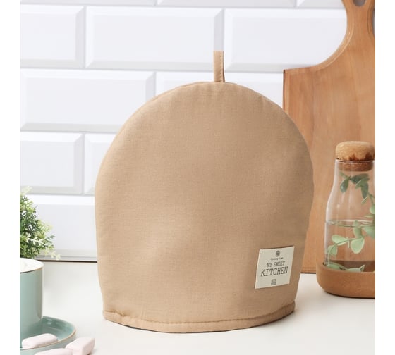 Грелка Этель ECO, бежевый, 28x28 см, 70% хлопок, 30% лён, 190 г/м2 10398299 1